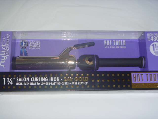 Hot Tools Professional 24K Gold Curling Iron with Multi-Heat Control 1 1/4